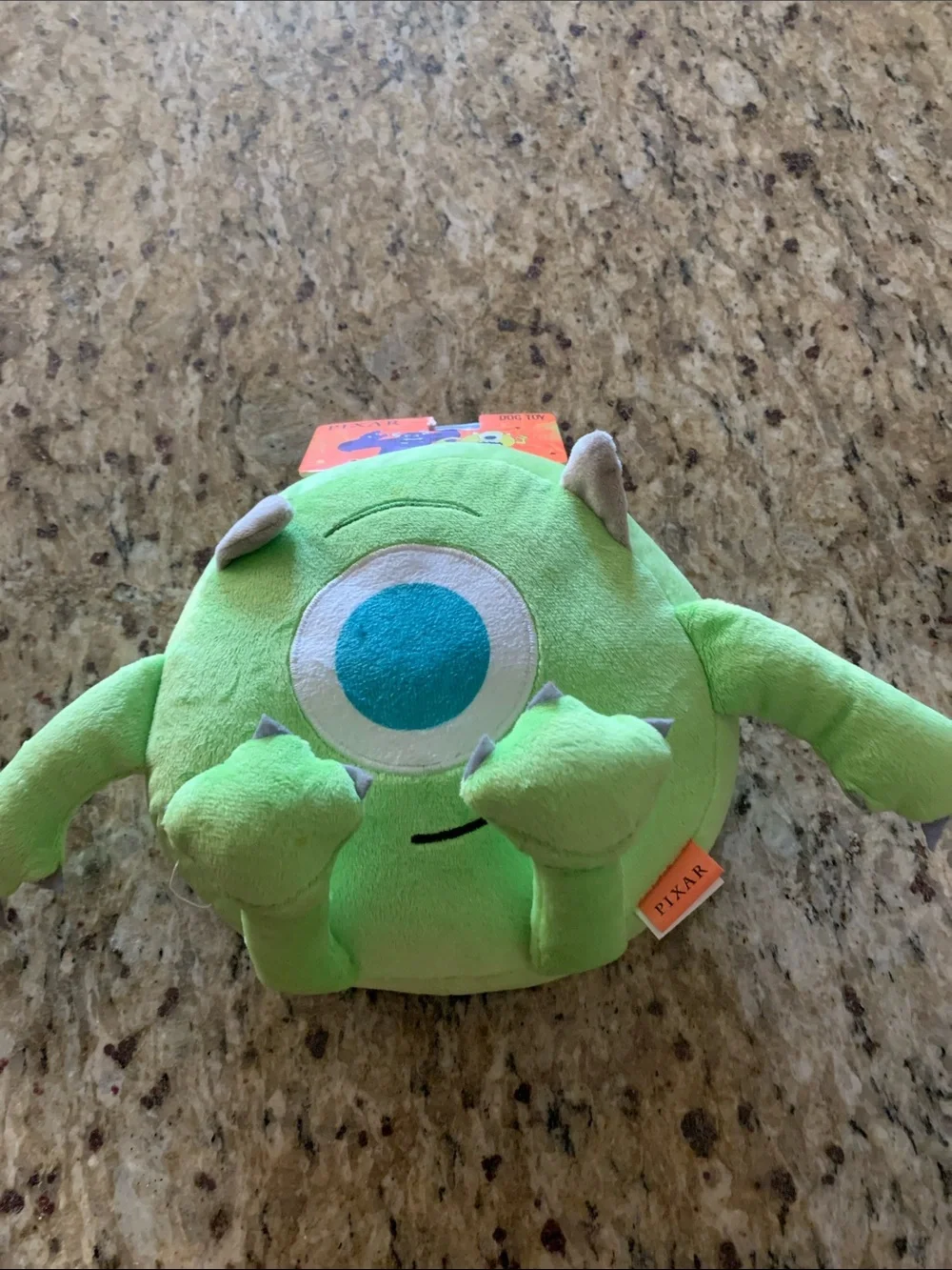 LMT: Plush One-Eyed Monster Dog Toy - Bright Lime Green